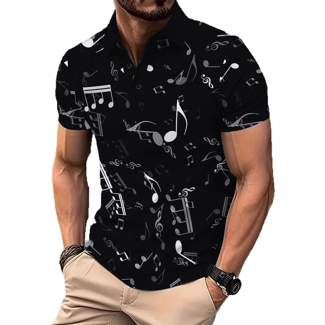 Herren Poloshirt Musik Druck Berlin Style