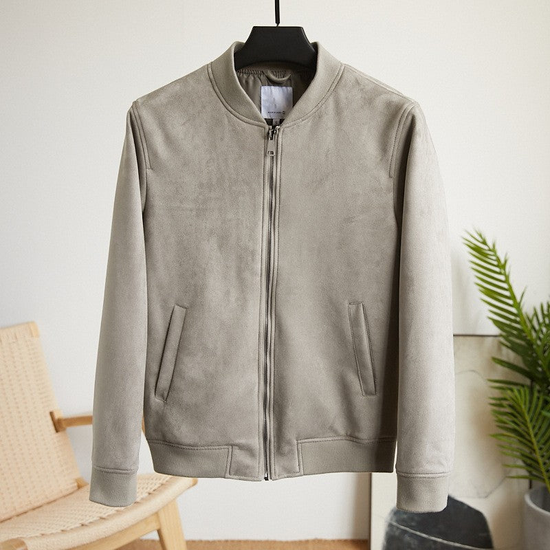 Herren Wildlederjacke Elegant Lederjacke Bequem