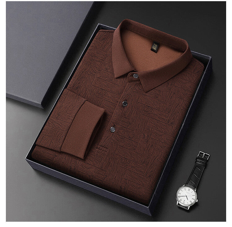 Herren Langarmbluse Elegant Strukturiert Modern
