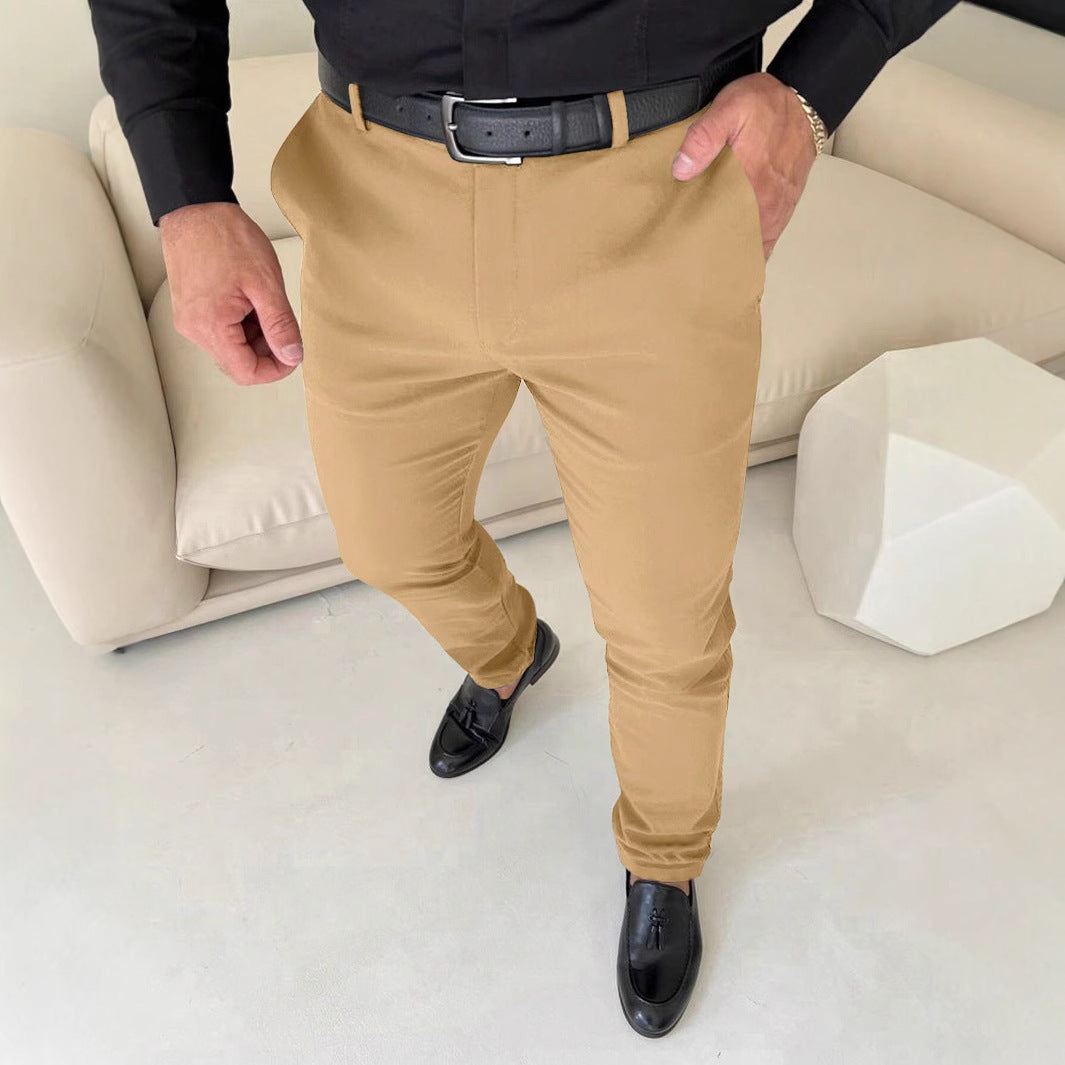 Herren Chinohose Slim Fit Elastisch Mit Taschen