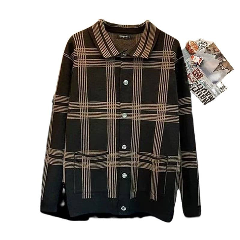 Damen Hemdjacke Kariert Praktisch Mit Taschen