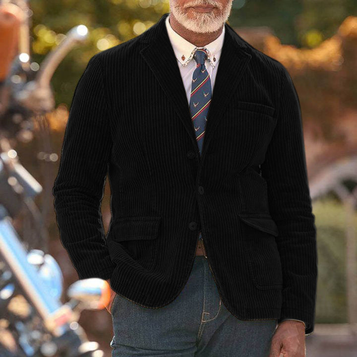 Herren Kordjacke Strukturiert Modern
