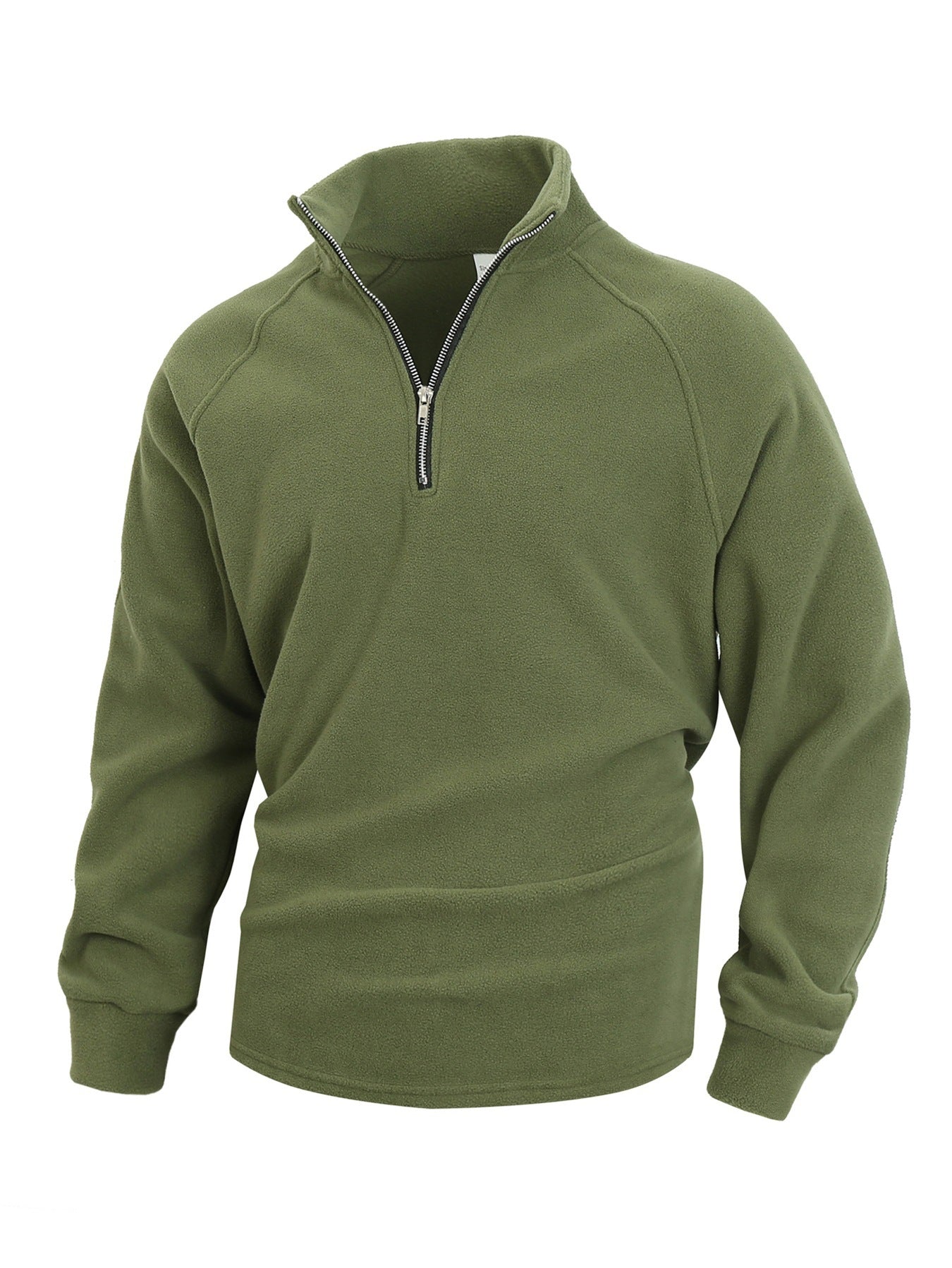 Herren Fleece-Pullover Reißverschluss Kragen Hoch Modern