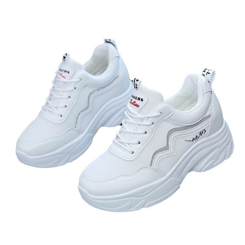 Damen Sneaker Sportlich Plattform Bequem Atmungsaktiv