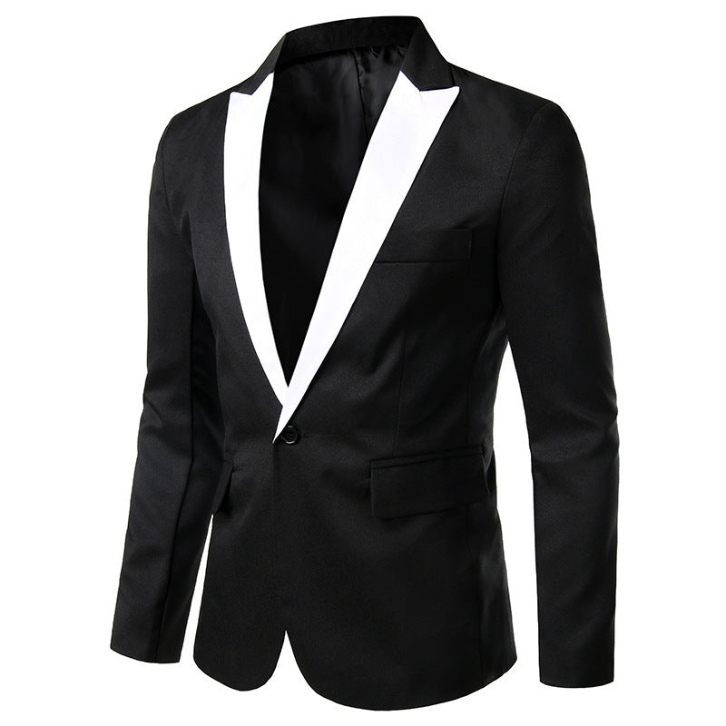 Herren Smokingjacke Slim Fit Elegant Schwarz