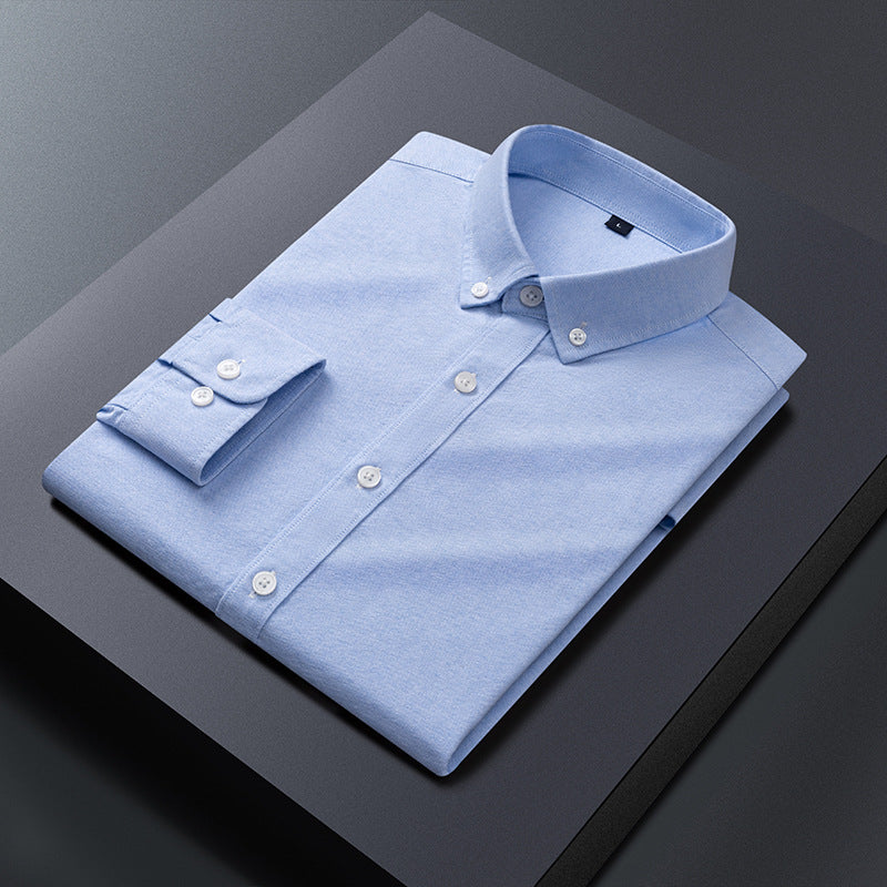 Herren Hemd Klassisch Baumwoll mit Button Down Kragen
