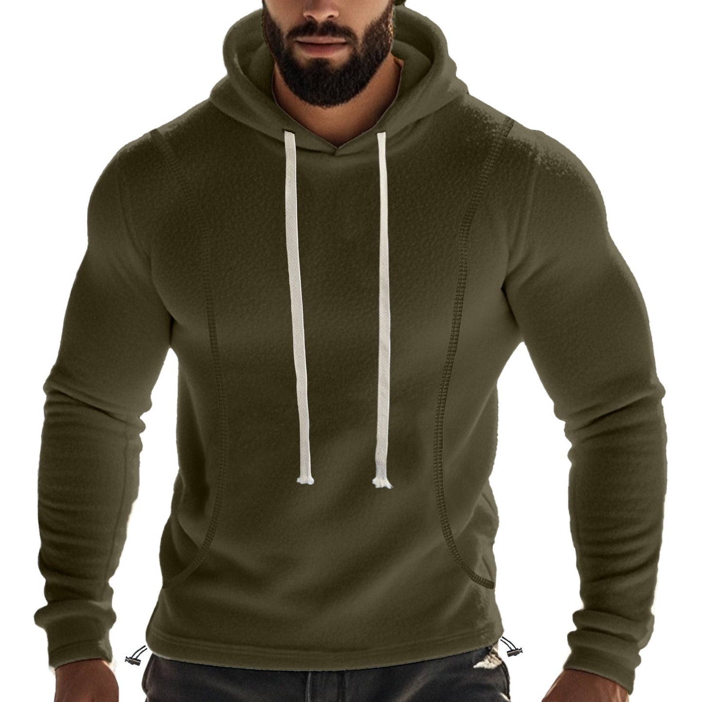 Kapuzenpullover Herren Fleece Atmungsaktiv Kuschelig