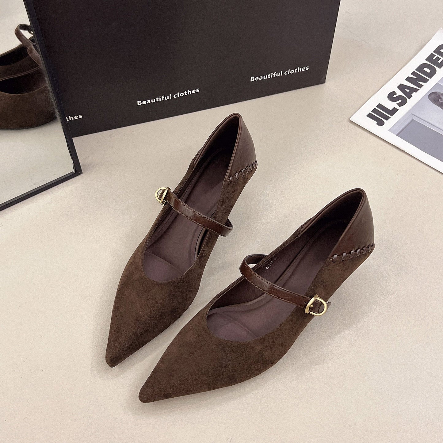 Damen Pumps mit Schnalle Elegant Hochzeitsschuhe