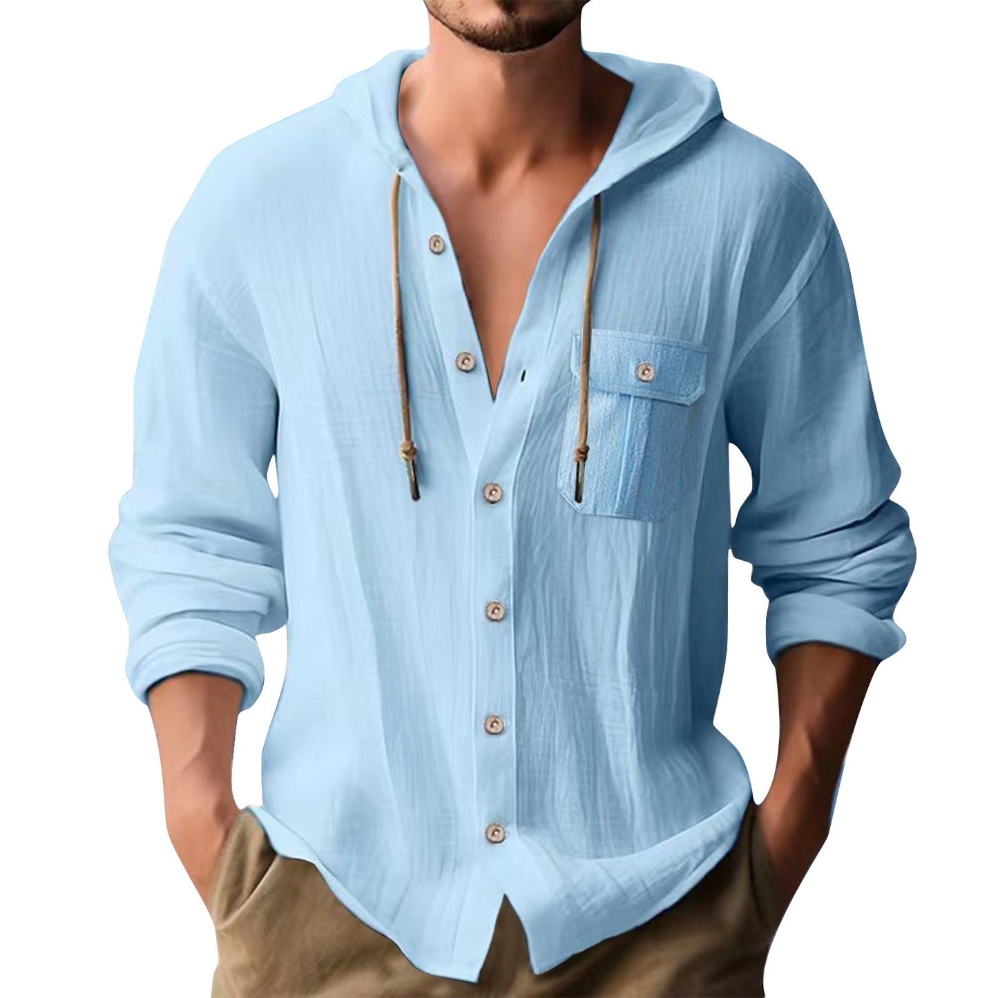 Herren Hoodie Sweatshirt Mit Brusttasche Bequem Modern