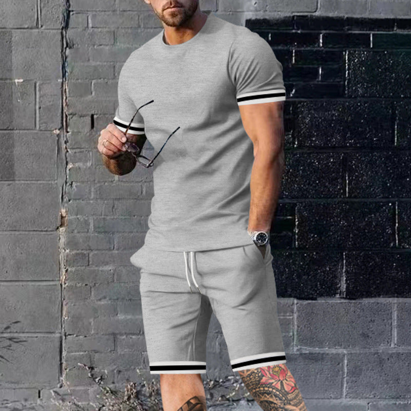 Herren Sportset Kurzarmshirt Freizeit Shorts Sportlich