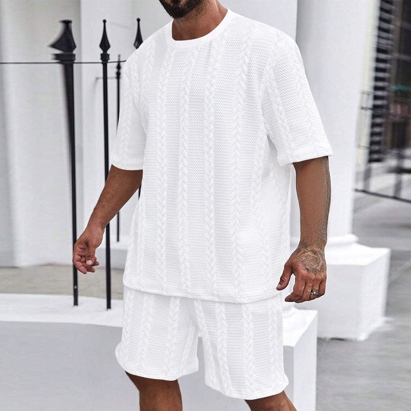 Herren T-Shirt und Shorts Set Sportlich Leicht Sommer