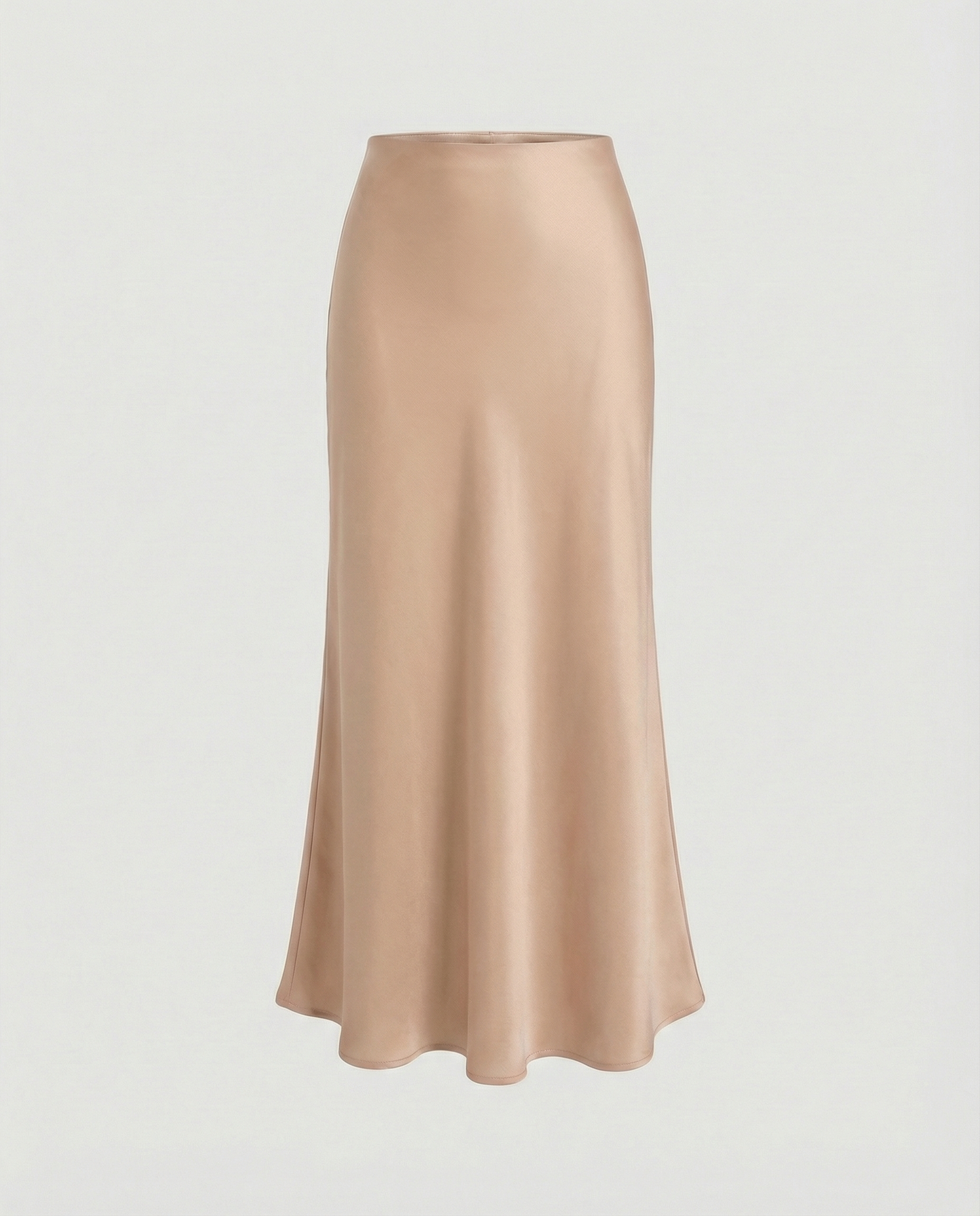 Damen Midirock Satin Hochtailliert Elegant Damenrock
