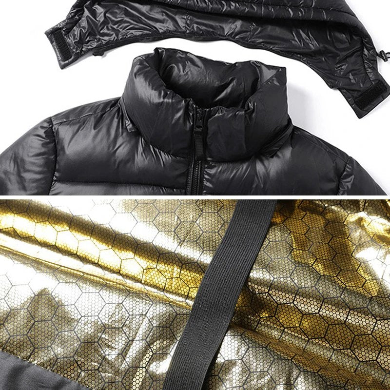 Herren Steppjacke Warm mit Kapuze Isoliert