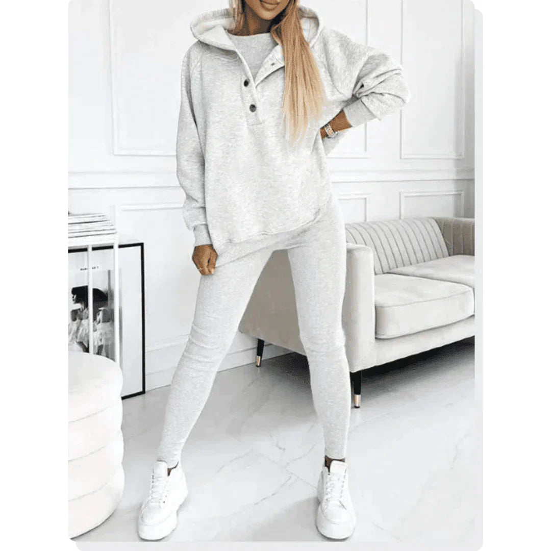 Damen Sweatshirt Set Off Shoulder mit Leggings