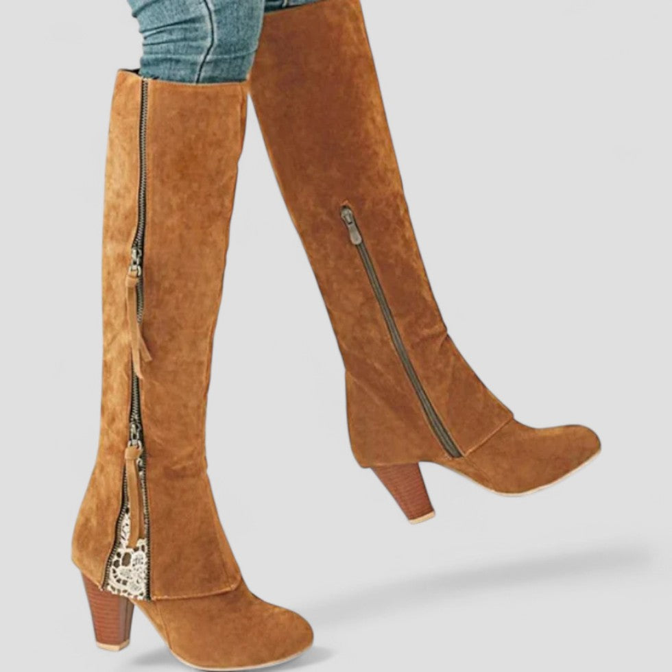 Orthopädische kniehohe Stiefel mit Reißverschluss für Damen 2