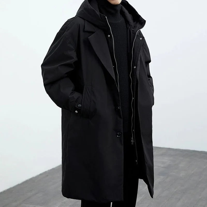 Parka-Jacke – Oversized winddichte Winterjacke mit Kapuze für Männer-Schwarz-XS-Chaps Herrenmode