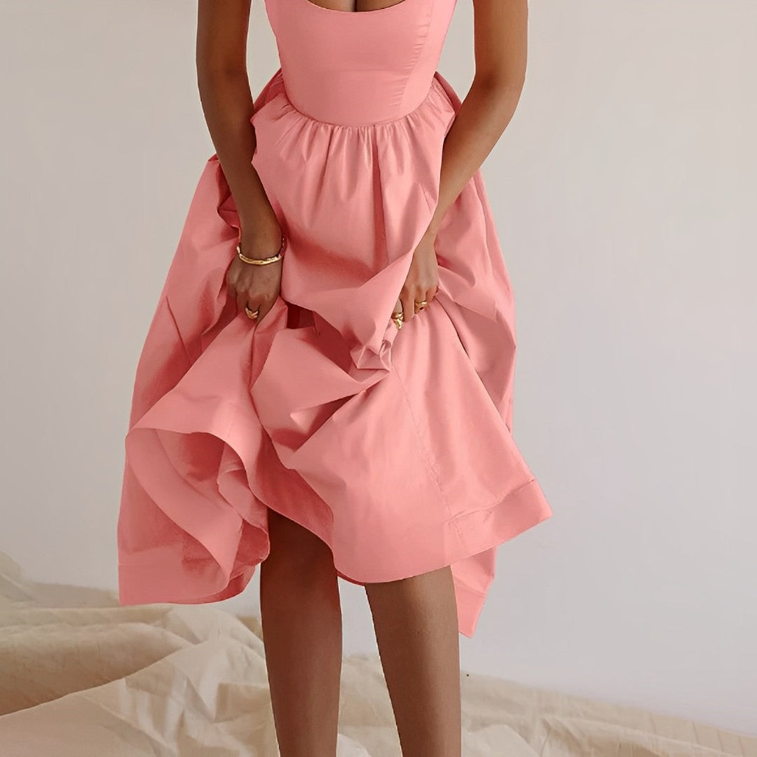 Kleid Damen Raffenschnitt Feine Träger Sommer