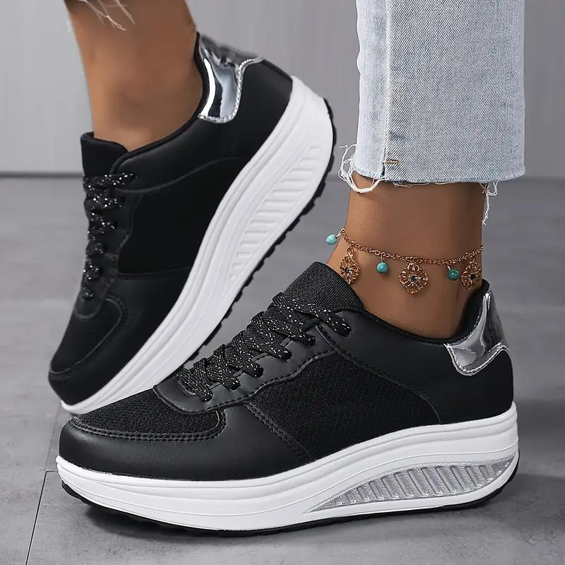 Damenschuhe Bequeme Mesh Sneaker Schnürschuhe