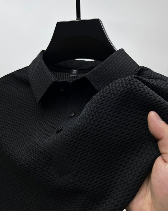 Polohemd – Atmungsaktives Polohemd mit Kragen für Herren-Schwarz-XS-Chaps Herrenmode
