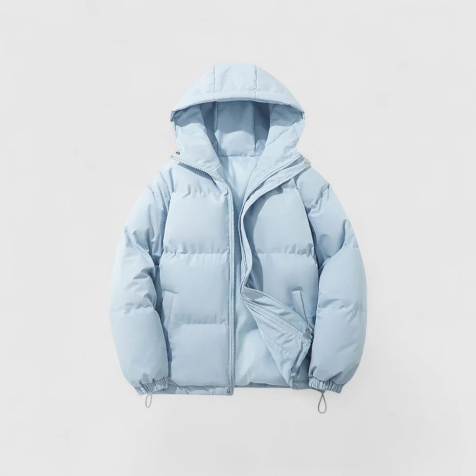 Pufferjacke | Mit Kapuze | Gewattert | Daunenmantel | Herren-Winterjacke-Blau-S-Chaps Herrenmode