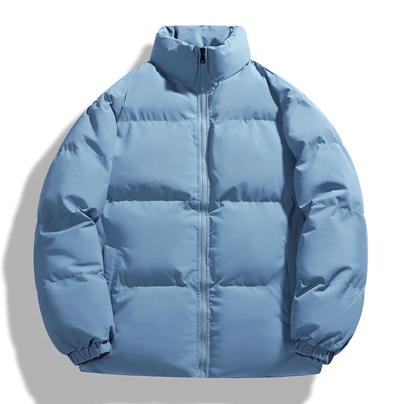 Pufferjacke - Warme Zip-Up Winterjacke für Männer-Hellblau-M-Chaps Herrenmode