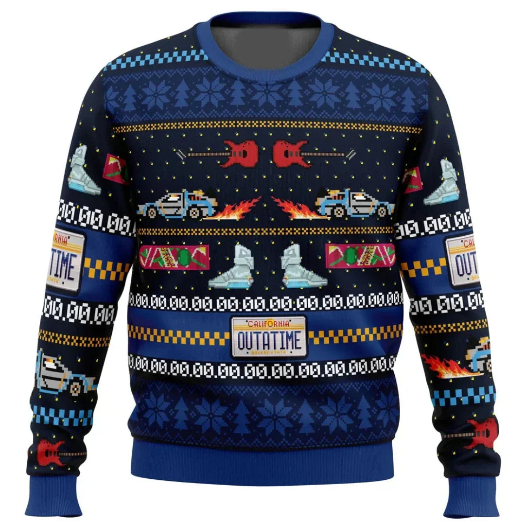 Pullover - Bedruckt - Rundhalsausschnitt - Strickpulli - Herrenpullover-Blau 2-XS-Chaps Herrenmode