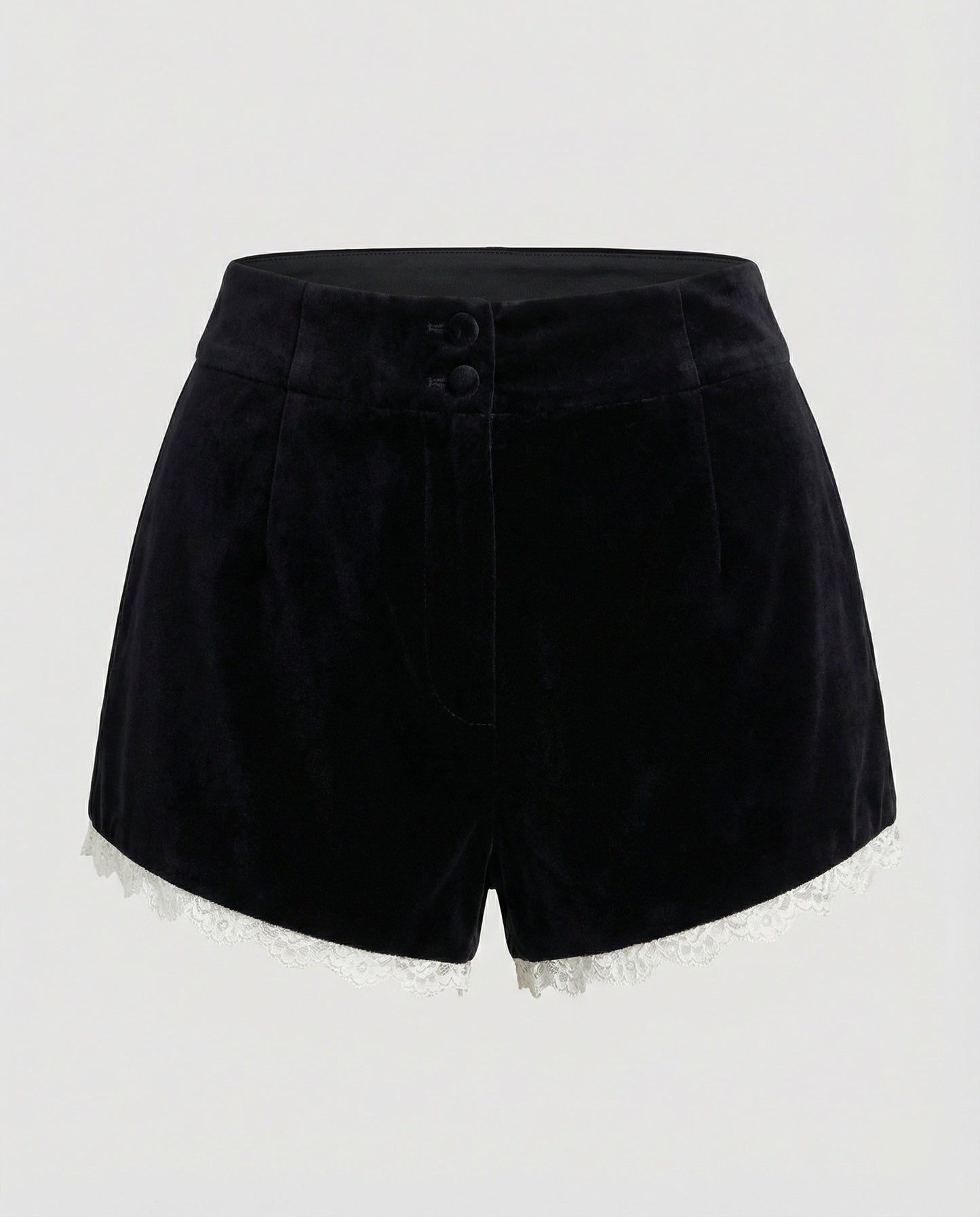 Retro Shorts Damen Hochtailliert Spitze Samt Hose Vintage