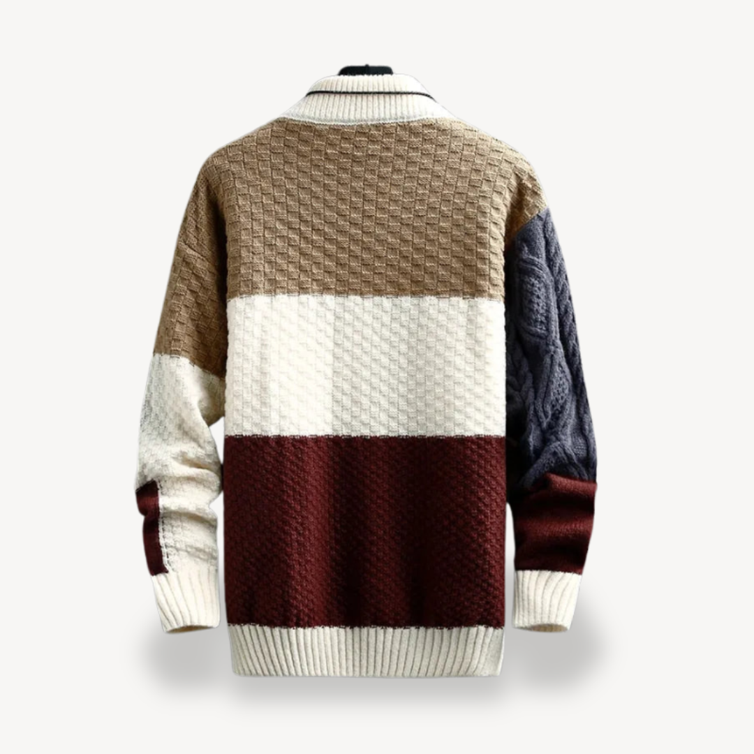 Rollkragenpullover mit Farbblockdesign für Herren | Loravelle 3