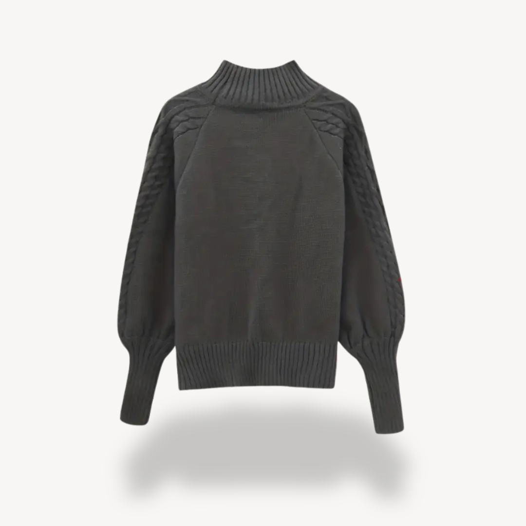 Rollkragenpullover mit Zopfmuster für Damen 8