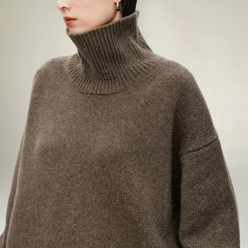Weiche Wollpullover Damen Oversized Rollkragen