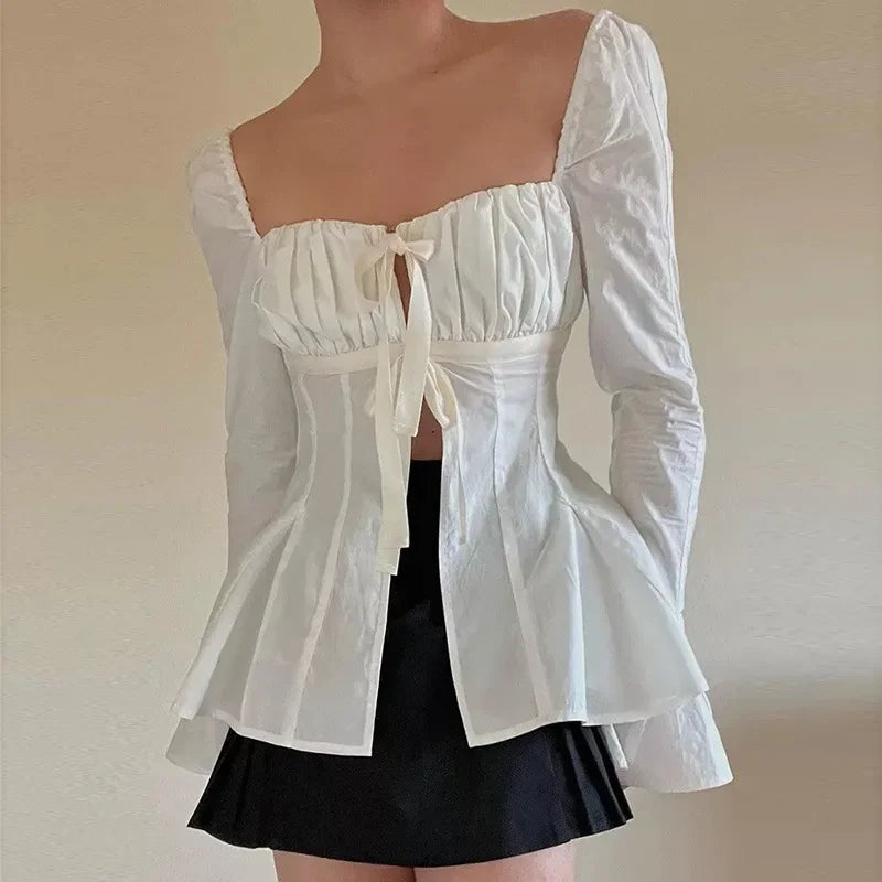 Elegante Damenbluse mit V-Ausschnitt Trendy