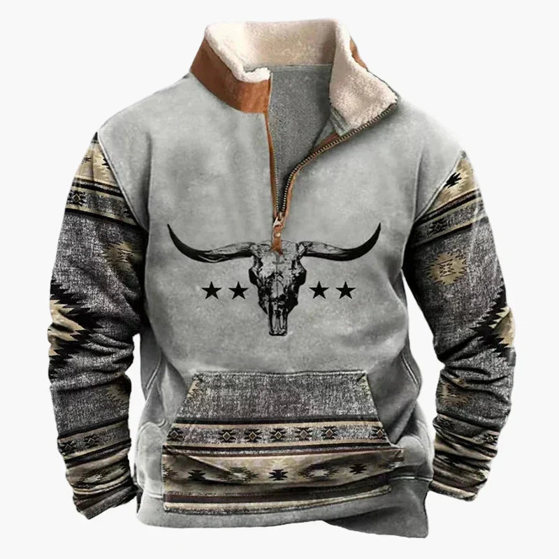Western Style Pullover Azteken Muster Bequem