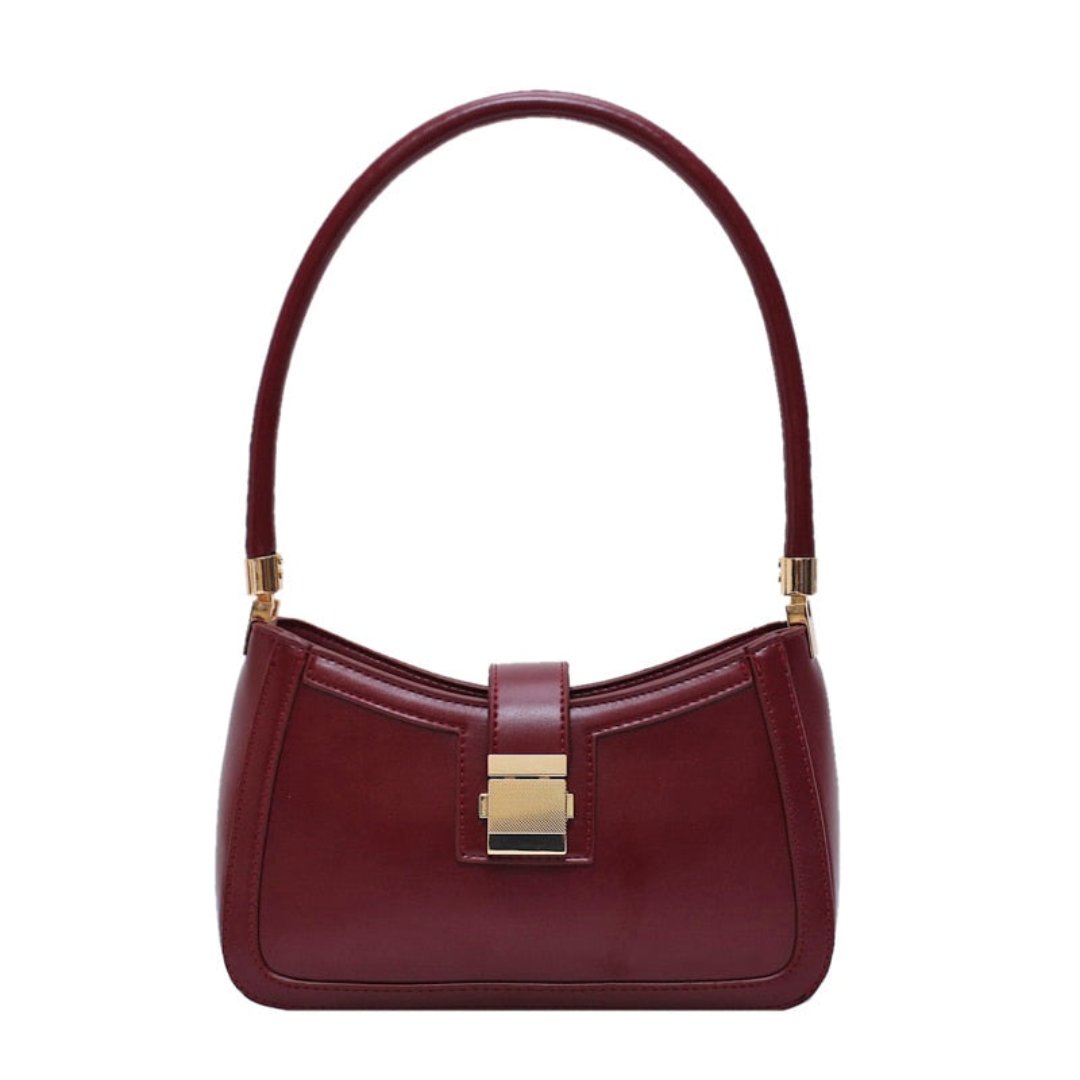 Elegante Damenhandtasche Reißverschluss Ledertasche Schwarz