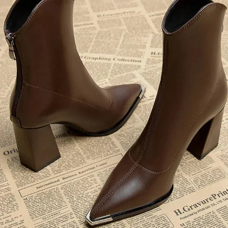 Damen Stiefeletten Spitz Schuhe Mit Absatz