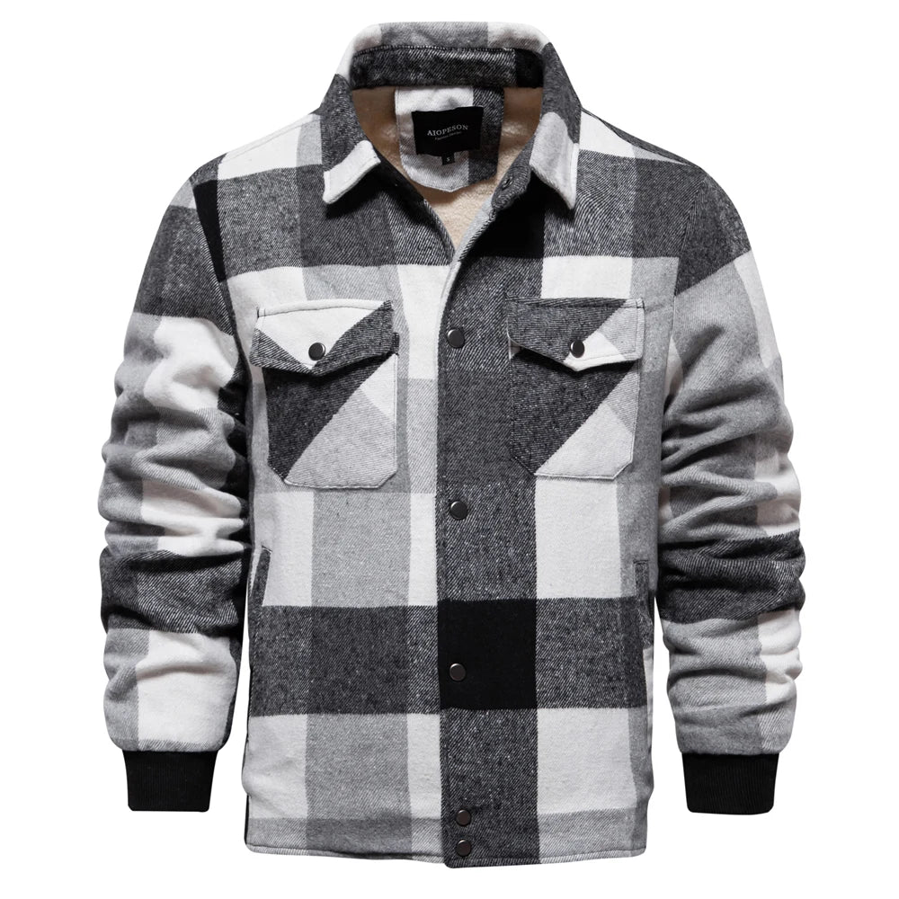 Karierte Herrenjacke Modern Flanell