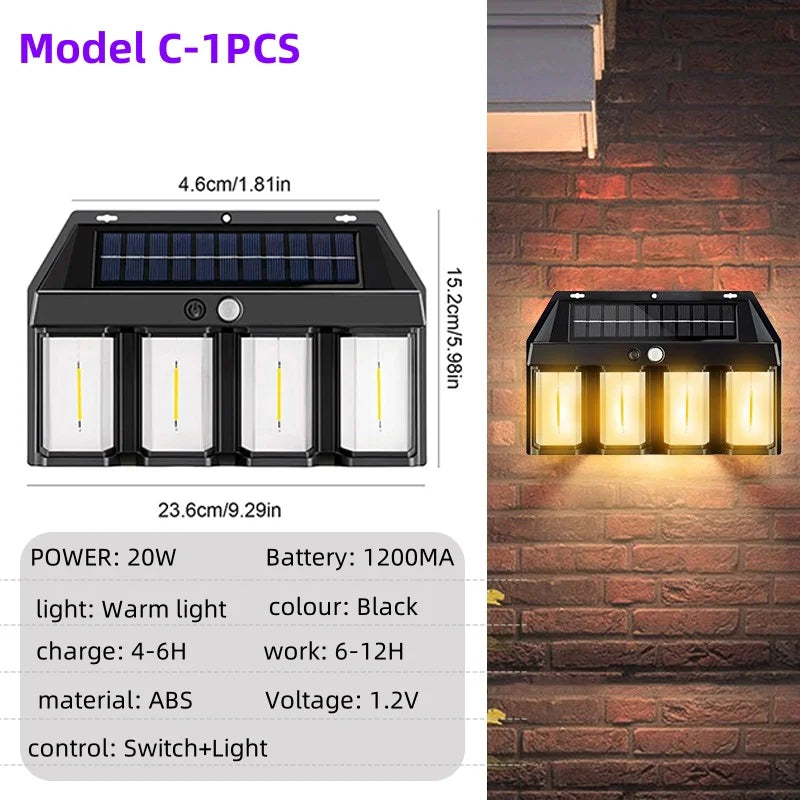 Wandlampe Solar LED Wasserdicht Nachtwächter Lampe