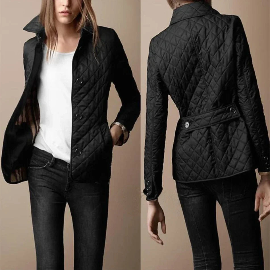 Damen Diamond Quilted Freizeitjacke → Modische Damen Quilted Jacke Glitzernde Steine