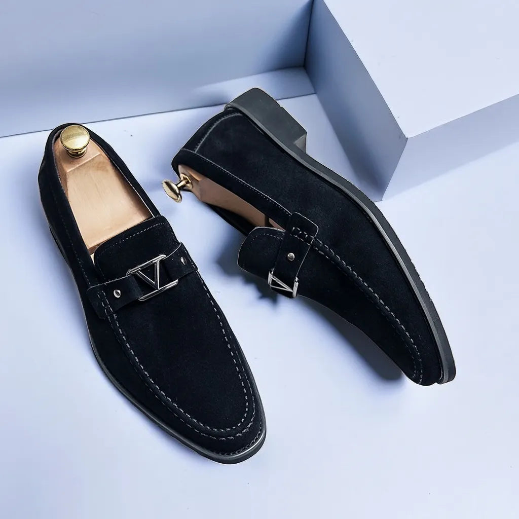 Herren Loafer Schuhe Wildleder Handgefertigt Elegante