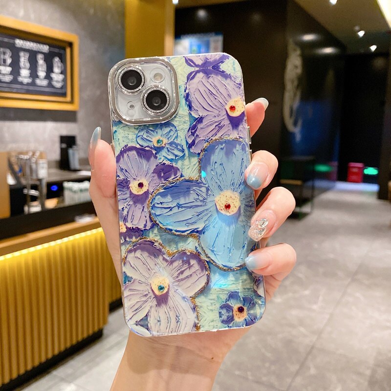 Blumen iPhone Hülle Weich Schutzcover Rosa