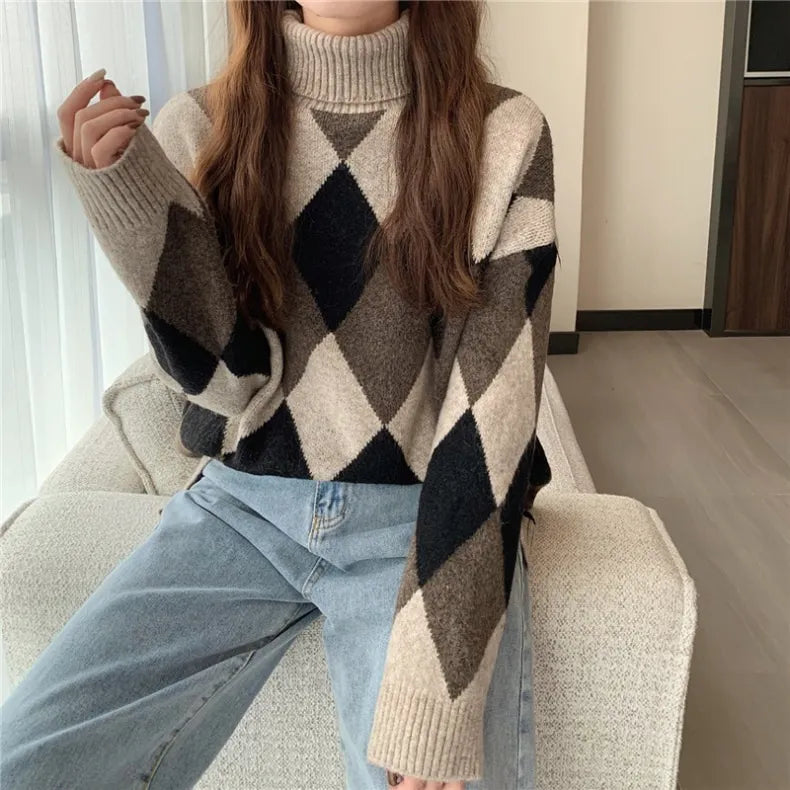 Damenpullover Langarm Gemütlich Berlin Stil