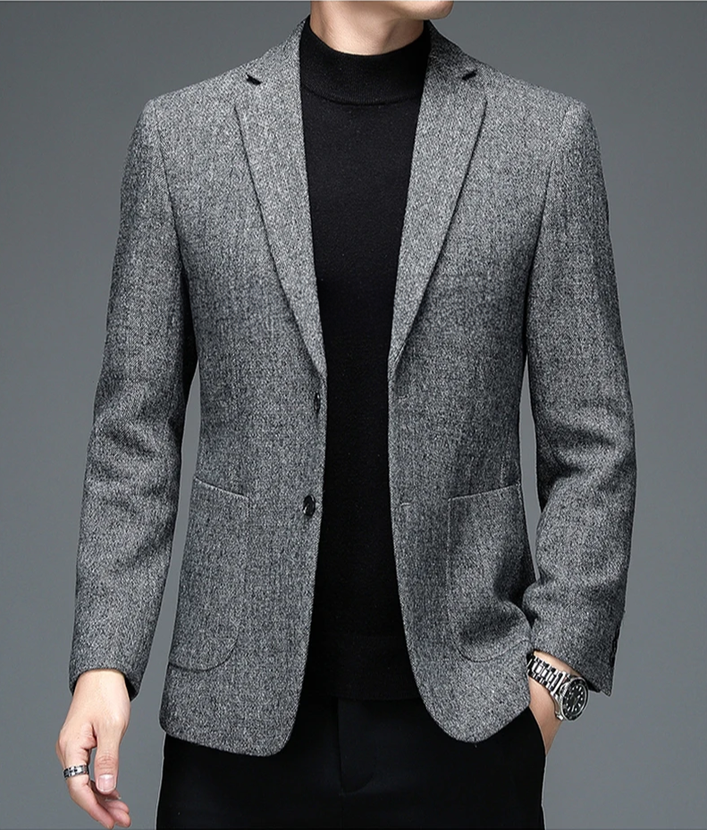 Eleganter Herren Blazer Grau Slim Fit