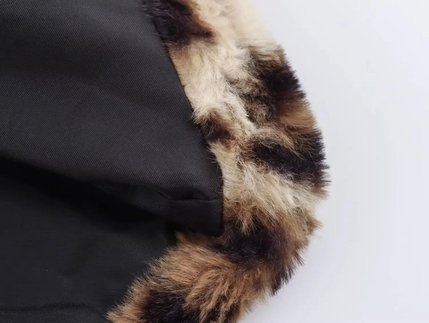 Leopardenmantel Kunstfell Winter Mantel Luxus Damen