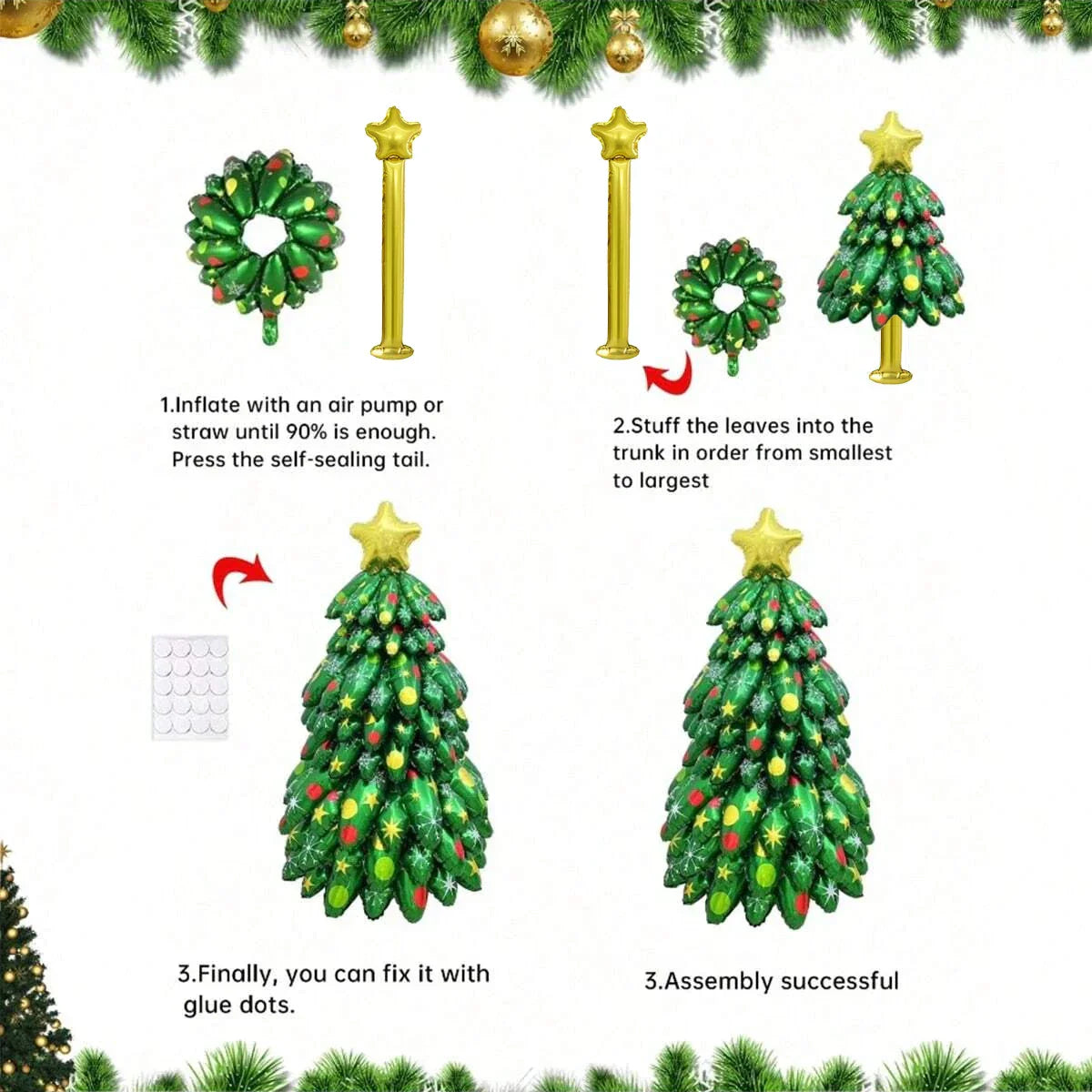Weihnachtsbaum Aufblasbar Magisch Nordlicht Dekoration