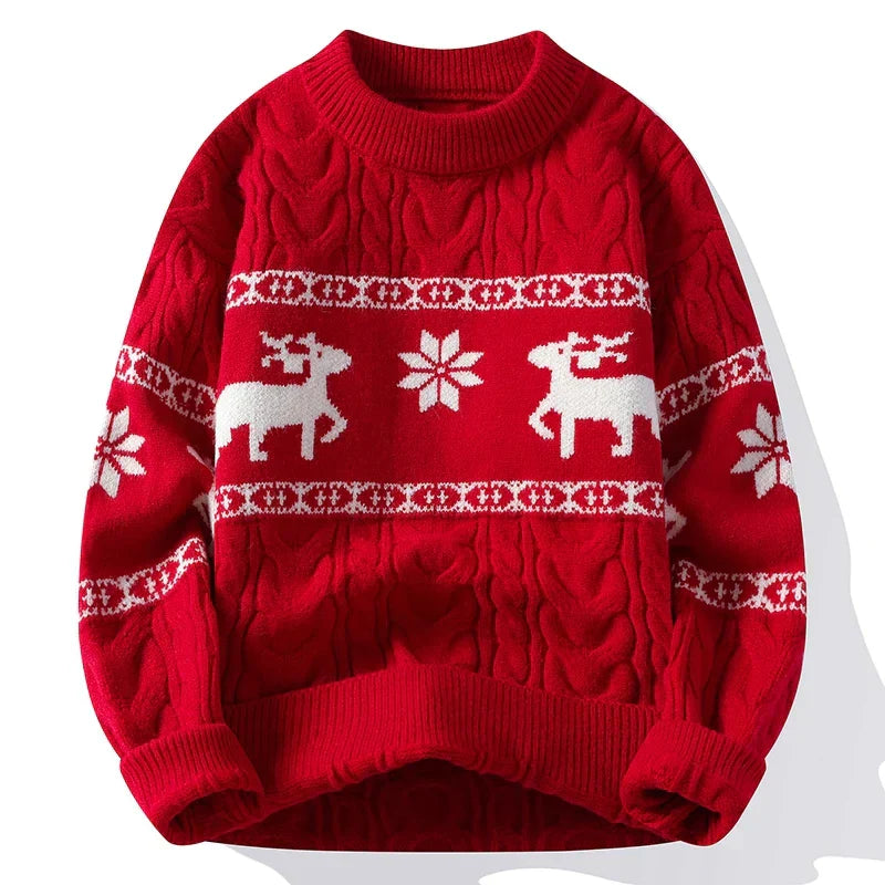 Weihnachtspullover Rentier Motiv Bequem Warm