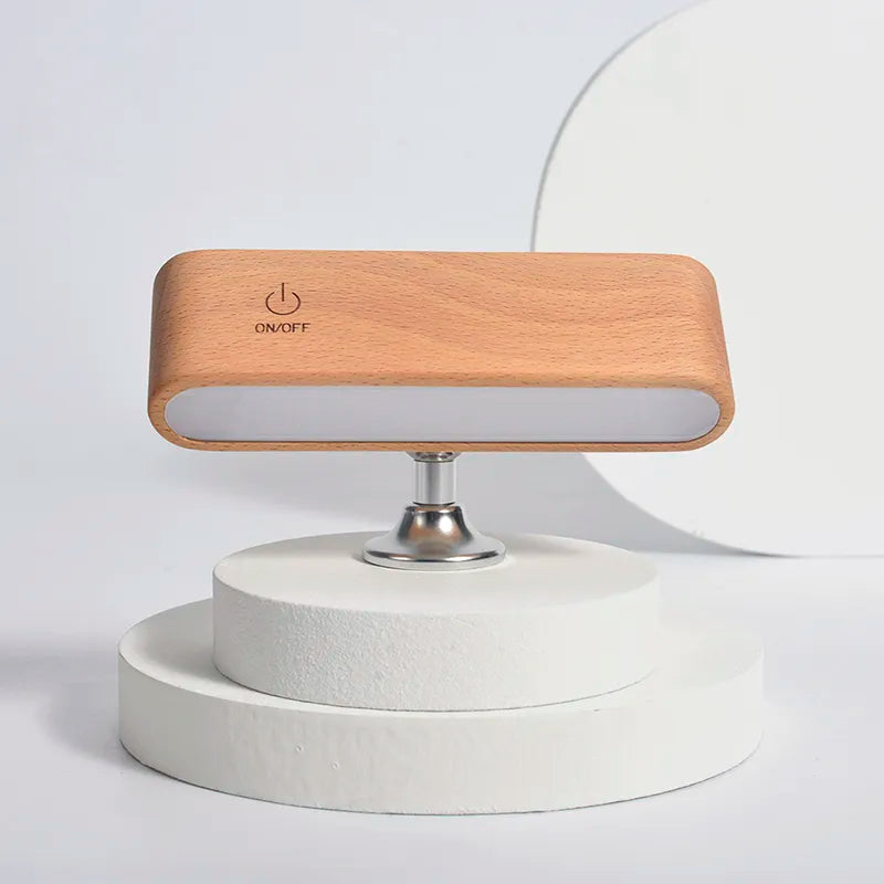 Wiederaufladbare LED Nachtlampe Magnetisch Drehbar Holz