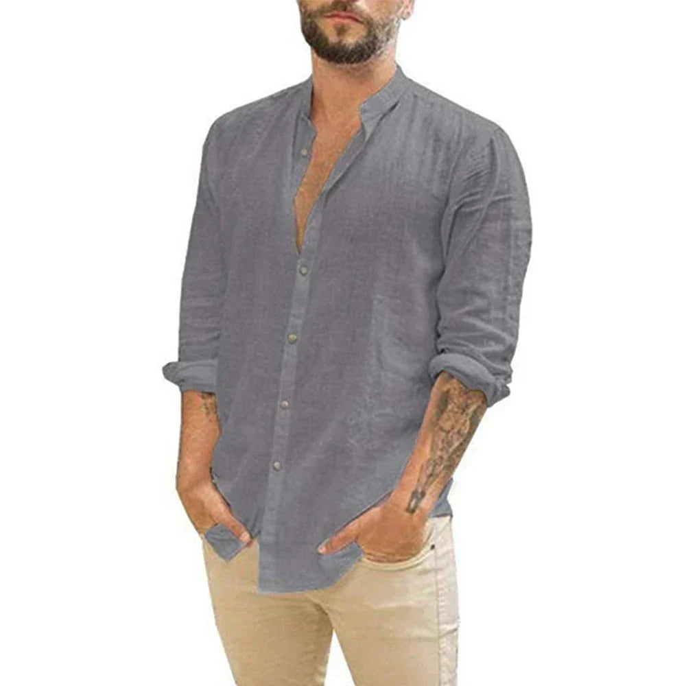 Leinenhemd Herren Sommer Leicht Elegant