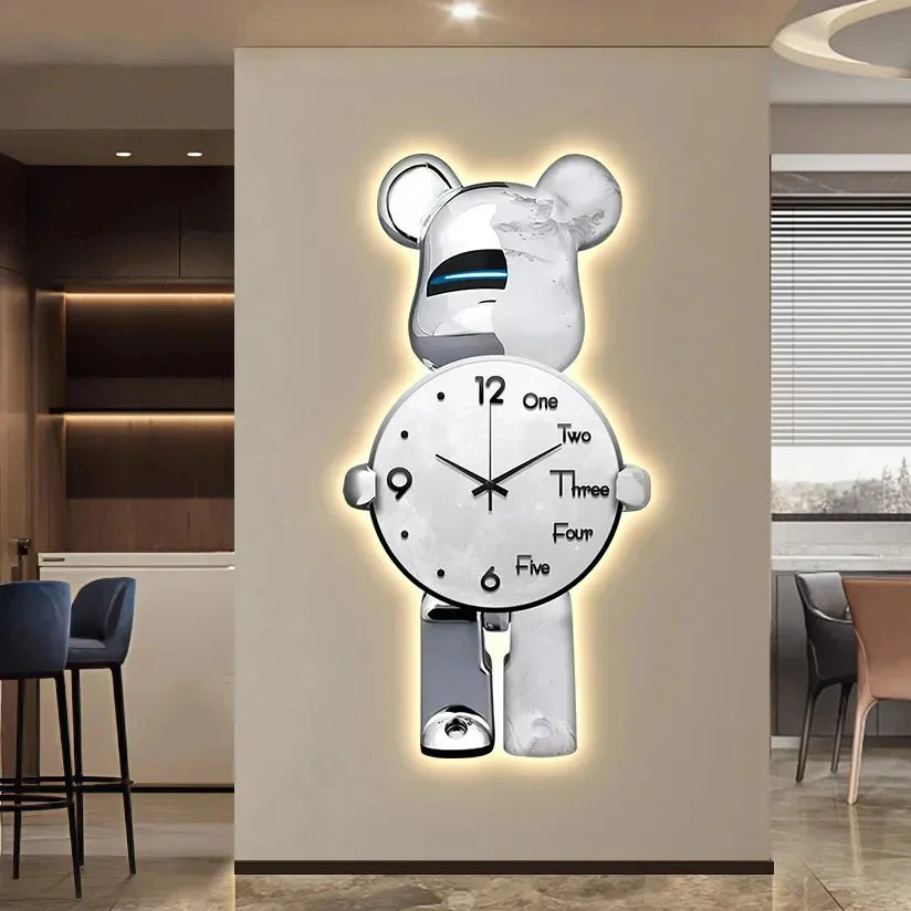 LED Wanduhr Sternenlicht Modern Leuchtend
