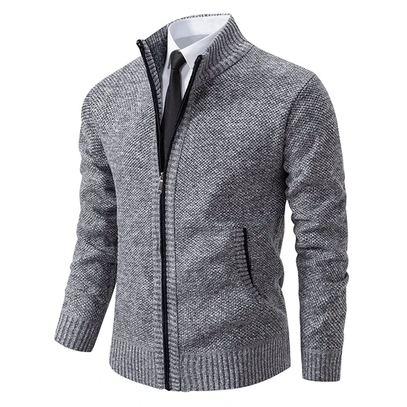 Strickcardigan Reißverschluss Warm Modern