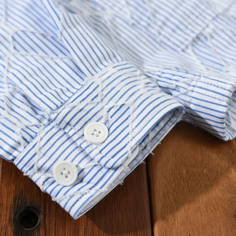 Herren Bluse Business Klassisch Blau Hochwertig