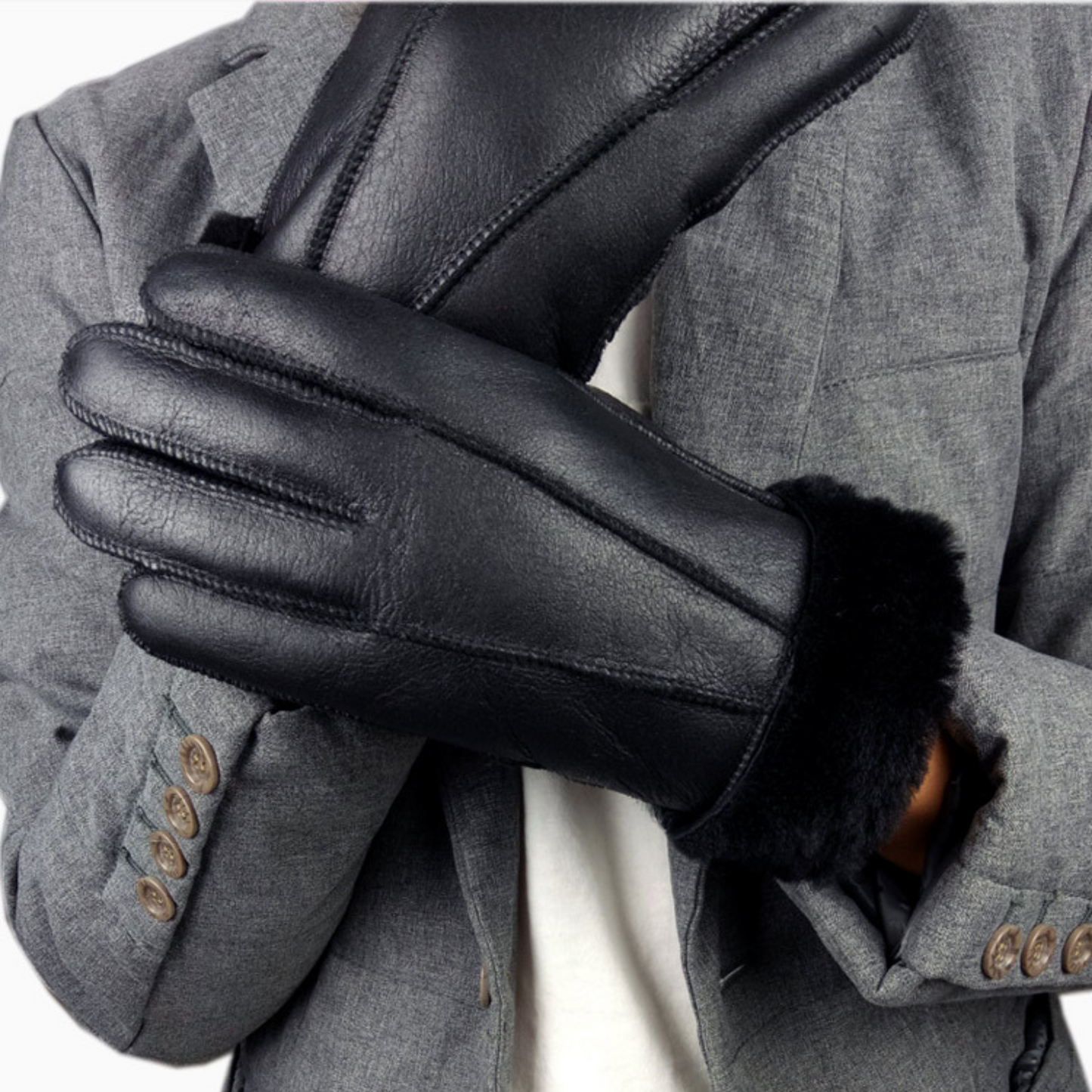 Schafspelz Handschuhe Warm Echtpelz Wintermodell - BerlinGlamour